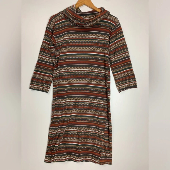 VTG Western Tunic Cowl Neck Dress Size 7 100% Cotton Canada Fall Layering  READ - Picture 1 of 10